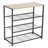 Rousseau Shoe Rack Toby with 3 Shelves Metal Grey
