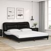 vidaXL Bed Frame with LED without Mattress "Hvar" Black 180x200 cm