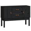 vidaXL Sideboard Black 110x40x78 cm Solid Wood Pine