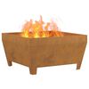 vidaXL Fire Pit Brown 80 x 80 x 43 cm Steel