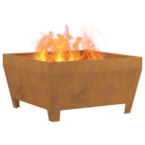 vidaXL Fire Pit Brown 80 x 80 x 43 cm Steel