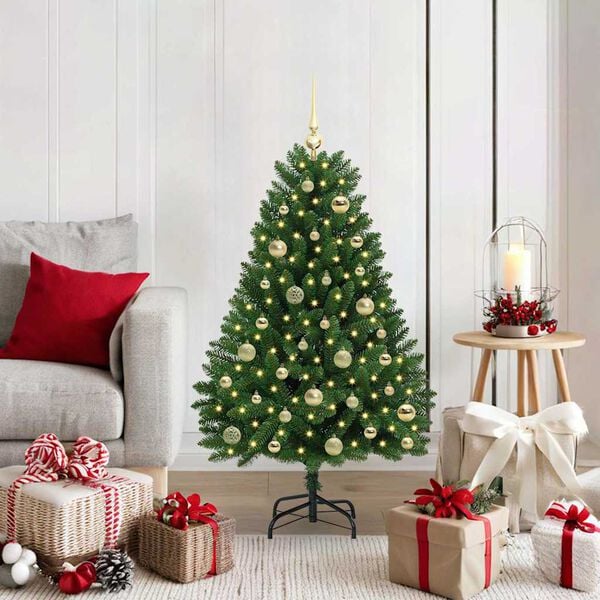 vidaXL Artificial Christmas Tree Green 120 cm PVC and Metal