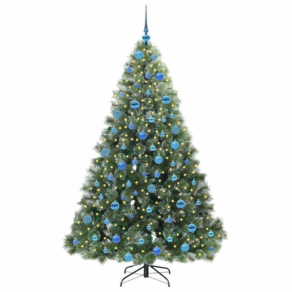 vidaXL Artificial Christmas Tree with 300 LEDs Green 180 cm PE and PVC