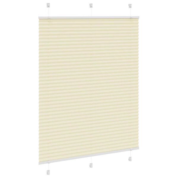 vidaXL Pleated Blind Cream 110x100 cm Fabric Width 109.4 cm Polyester