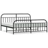 vidaXL Metal Bed Frame without Mattress with Footboard Black 193x203cm