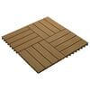 vidaXL Decking Tile 3D Design 11 pcs Teak 30 x 30 cm WPC