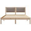 vidaXL Bed Frame with Headboard Taupe 135 x 190 cm Solid Pine Wood