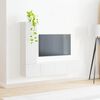 vidaXL TV Cabinet Set 3 pcs High Gloss White Engineered Wood