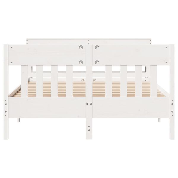 vidaXL Bed Frame without Mattress White 120x200 cm Solid Wood Pine
