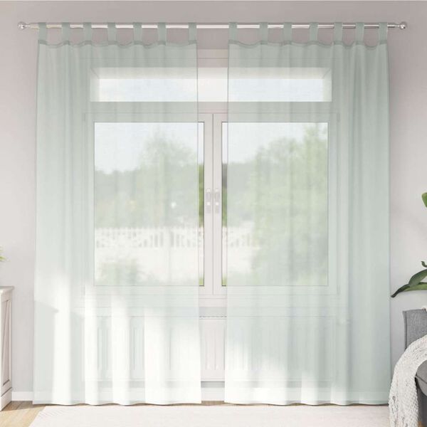 vidaXL Voile Curtains with Loops 2 pcs Light Grey 140x245 cm