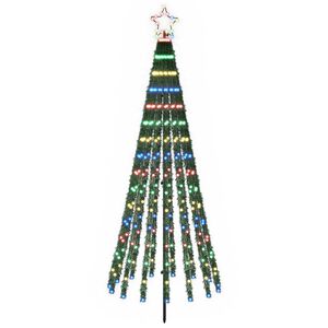 vidaXL LED Christmas Tree 180 cm 255 LEDs Multicolour Steel Black