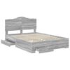 vidaXL Bed Frame with Drawer Grey Sonoma 140 x 200 cm Engineered Wood