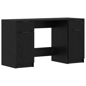 vidaXL Desk with Drawer Black Oak 133 x 50 x 75 cm Engineered Wood