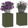 vidaXL Plant Stand 2 pcs Olive green 24 x 24 x 35 cm Steel