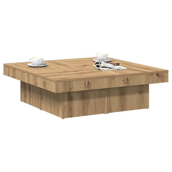 vidaXL Coffee Table Artisan Oak 90x90x28 cm Engineered Wood