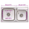 vidaXL Camping Sink Double Basins with Tap Stainless Steel