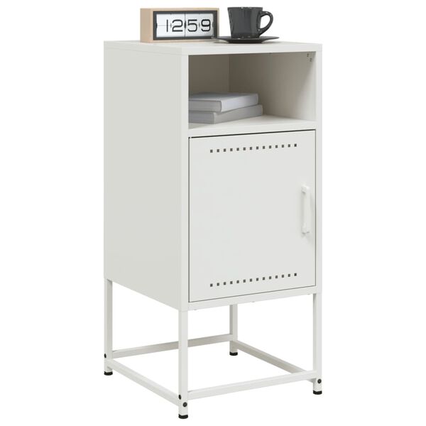 vidaXL Bedside Cabinets 2 pcs White 36x39x78 cm Steel