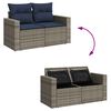 vidaXL 5 Piece Garden Sofa Set with Cushions Grey Poly Rattan Acacia