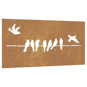 vidaXL Garden Wall Decoration 105x55 cm Corten Steel Bird Design