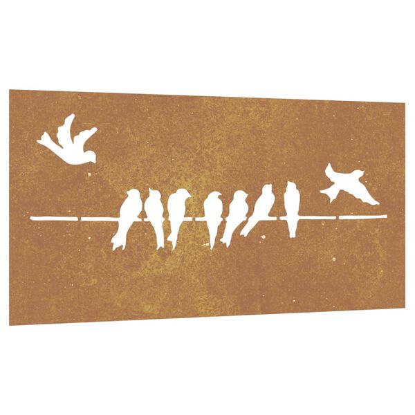 vidaXL Garden Wall Decoration 105x55 cm Corten Steel Bird Design