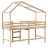 vidaXL Loft Bed with Ladder and Roof without Mattress 90x190 cm Single