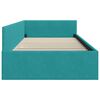 vidaXL Corner Bed Frame with Headboard Turquoise 90 cm x 190 cm Velvet