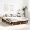 vidaXL Bed Frame No Mattress Smoked Oak 150x200 cm King Size Engineered Wood