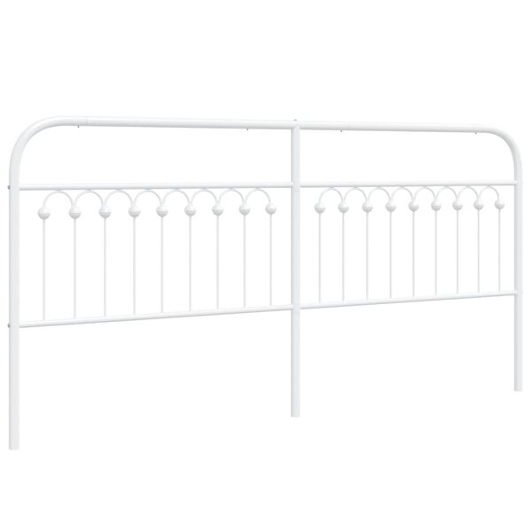 vidaXL Metal Headboard White 200 cm