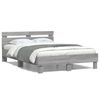 vidaXL Bed Frame with LED without Mattress Grey Sonoma 120x190 cm Small Double
