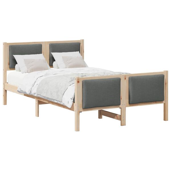 vidaXL Bed Frame with Headboard Dark Grey 120 x 200 cm Fabric