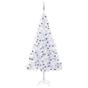 vidaXL Christmas Tree | White | PVC | Large | Fake Christmas Tree | Cone-shaped