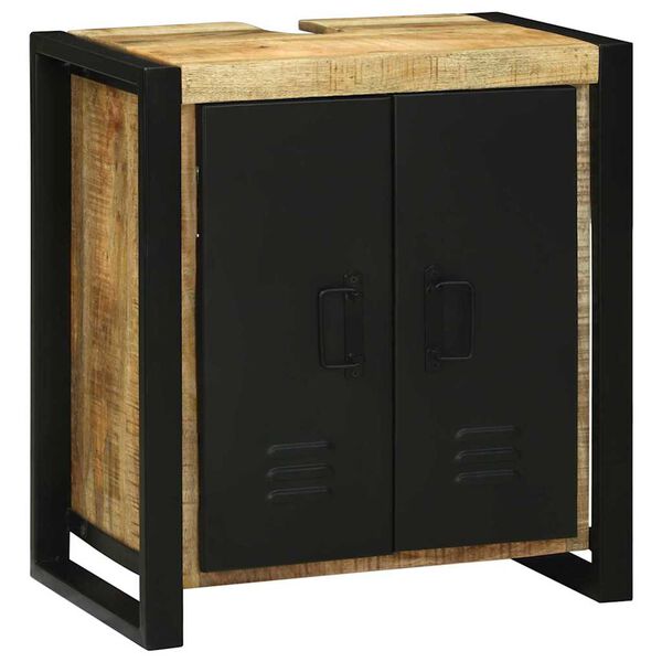 vidaXL Bathroom Furniture Set with Shelf 3 pcs Brown Solid Mango Wood