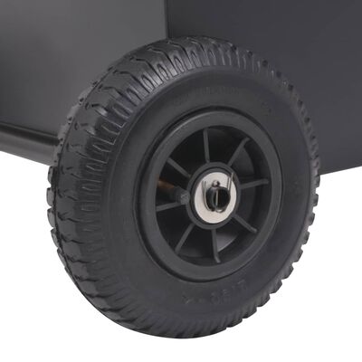 vidaXL Firewood Cart with Pneumatic Tyres 46x35x100 cm