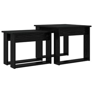 vidaXL Coffee Table Set 2 pcs Black Oak 50 x 52 x 42 cm