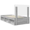 vidaXL Bed Frame Grey Sonoma 75 x 190 cm Solid Pine Wood
