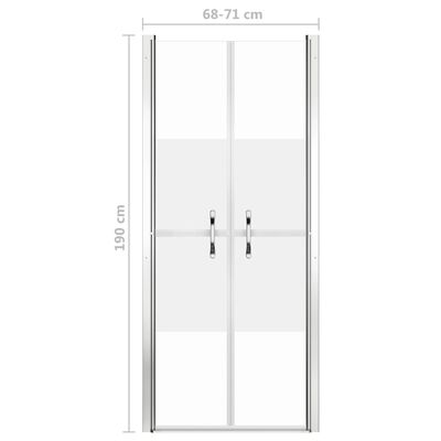 vidaXL Shower Door Half Frosted ESG 71x190 cm
