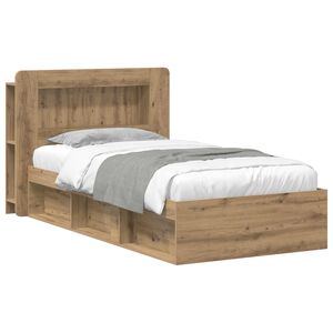 vidaXL Bed Frame with Storage Artisan Oak 75 x 190 cm Engineered Wood