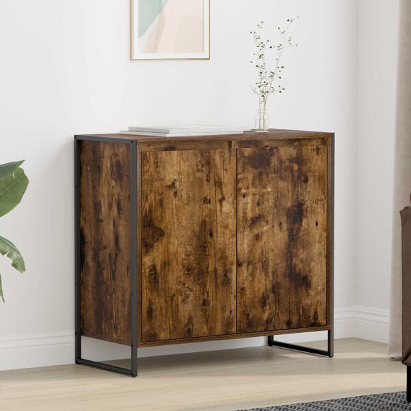 vidaXL Side Cabinet Smoke Oak 79 x 36 x 75 cm Engineered Wood