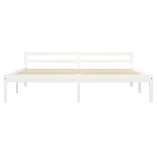 vidaXL Bed Frame without Mattress White Solid Pine Wood 160x200 cm