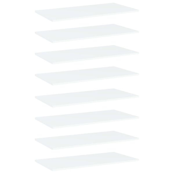 vidaXL Bookshelf Boards 8 pcs White 80x40x1.5 cm Engineered Wood