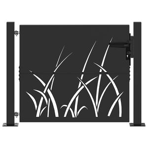 vidaXL Garden Gate 110 x 105 cm Powder-coated steel Black Lockable