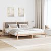 vidaXL Bed Frame with Headboard Taupe 200 x 200 cm Solid Pine Wood