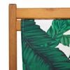 vidaXL Folding Beach Chair Leaf Pattern Solid Wood Eucalyptus and Fabric