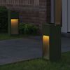 vidaXL Solar Led Pathway Light 2 pcs Olive Green Cold Rolled Steel