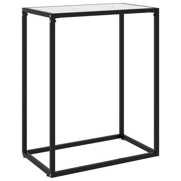 vidaXL Console Table White 60x35x75 cm Tempered Glass
