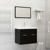 vidaXL 2 Piece Bathroom Furniture Set Black Engineered Wood