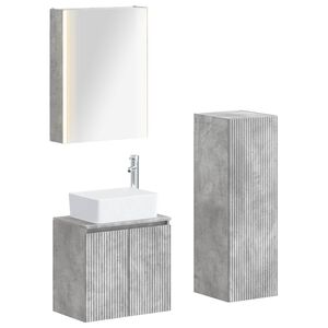 vidaXL Bathroom Furniture Set 4 pcs Concrete Grey