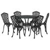 vidaXL Garden Dining Set 7 pcs Black Aluminium