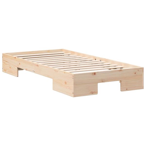 vidaXL Floor Bed Frame with Storage Brown 80 x 200 cm Solid pine wood