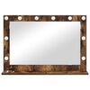 vidaXL Vanity Mirror with LED Strip Lights Smoked Oak 80 x 55 x 18 cm